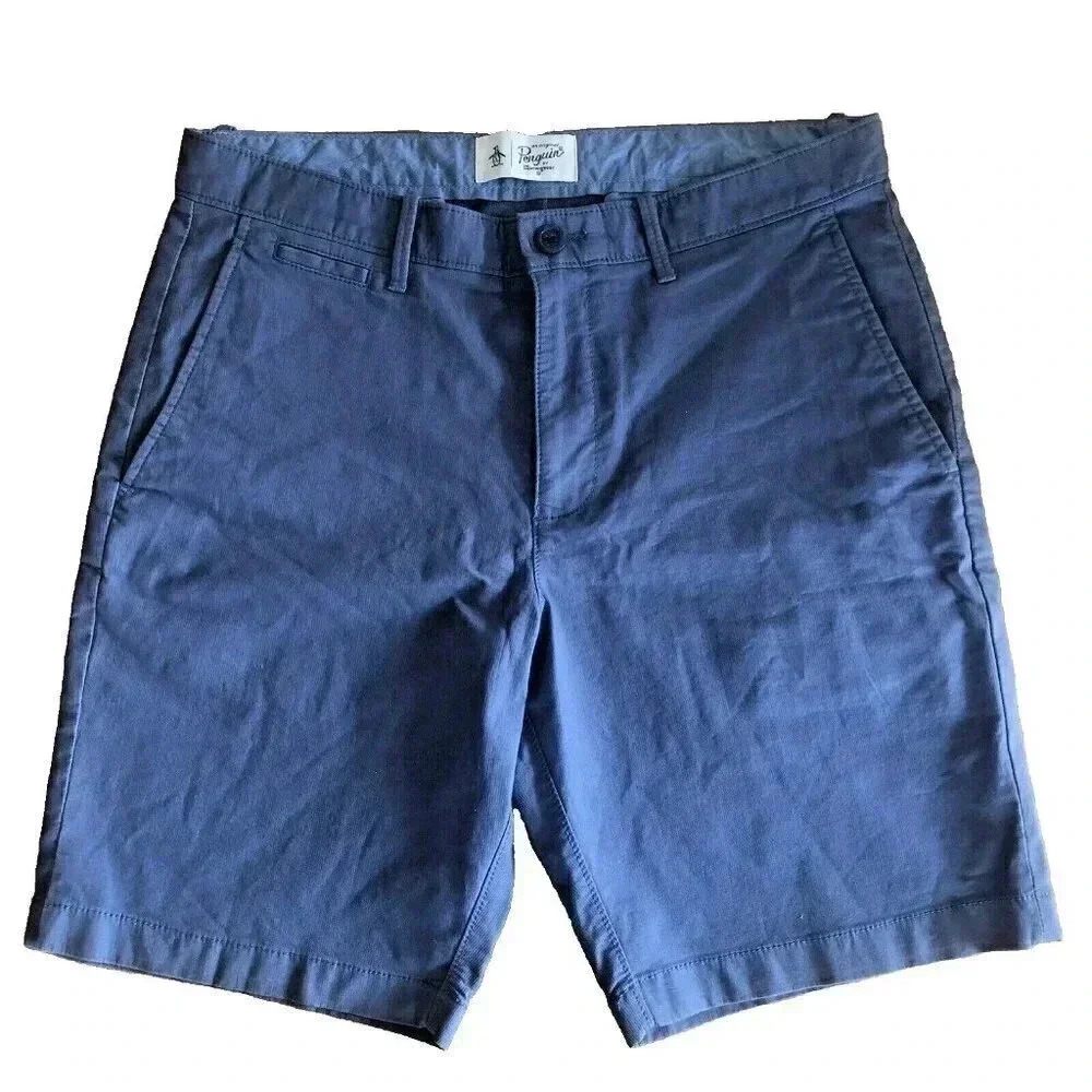 ORIGINAL PENGUIN BY MUNSINGWEAR Mens Size 32 Blue BERMUDA SHORTS Preppy Casual